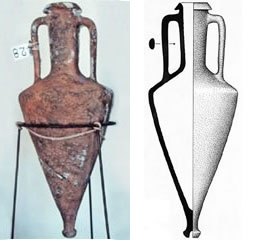 Typical conical Type I Rhodian amphora; c. 90cm tall. © 1968 Susan W. Katzev