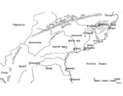 Regional map of Commagene showing the location of Nemrud Dagi; © 1993 Donald H. Sanders; used with permission.