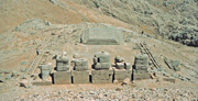 View down over the East Terrace from atop the tumulus; © 1985 Donald H, Sanders; used with permission.