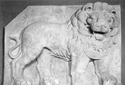 Cast of the West Terrace lion horoscope showing the nearly perfect condition of the relief when it was uncovered in the late 19th century; photograph from Humann & Puchstein 1890