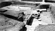 View across the Central Palace remains of the so-called Ashur-nasir-pal building (most likely a temple) taken during re-excavation; © 1974 Polish Center of Archaeology.