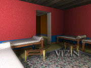 Rendering of the andron (Room ‘d’) in the House of Many Colors, from the virtual reality model of the building; image courtesy of and © 1999 Learning Sites, Inc.