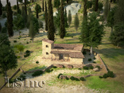 Updated aerial view of the Vari farmhouse and environs extracted from the virtual reality model of the site; © 2011 Learning Sites, Inc