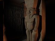 Rendering from the computer model showing a reconstruction of the antechamber to the sanctuary in the Temple of Mut; ©2003 Learning Sites, Inc.
