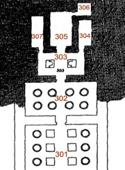 Plan of Temple B300; ©2000 Learning Sites, Inc.