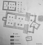 George Reisner’s plan of Temples B700 and the smaller adjacent Temple B600.