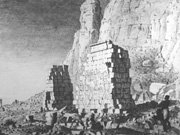 Frédéric Caillaud’s drawing (c.1821 or 1822) of the carvings on the outer wall of the pylon of Temple B700