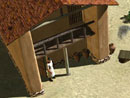 Aerial rendering of the Early Bronze Age House A (trench EU5), showing remnants of walls and pits from previous periods; © 1998 Learning Sites, Inc.